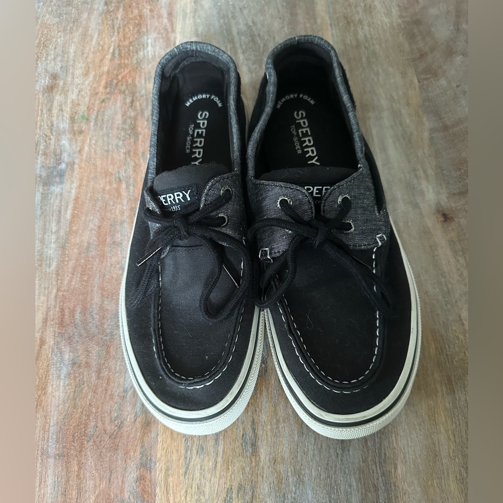 Men’s Sperry Boat Shoes Black & Grey Sz 8.5